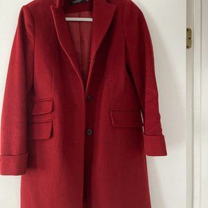 Ralph Lauren Wool Red Long Overcoat